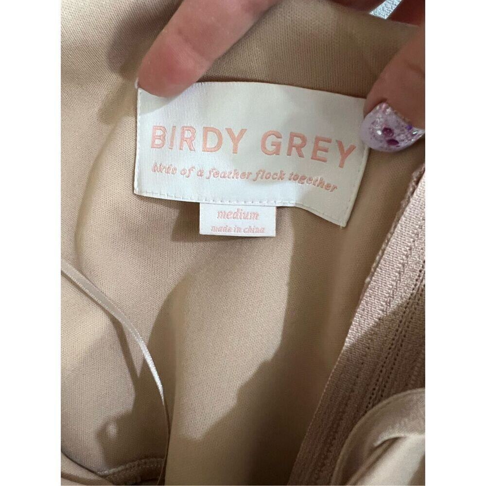 Birdy Grey Dress Womens SZ M Taupe Devin Convertible Chiffon Maxi Dress NWT FLAW - Picture 6 of 10